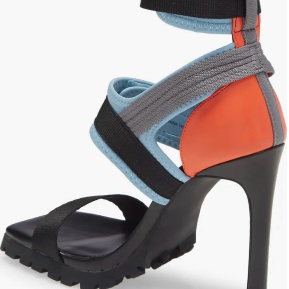Steve Madden Vibing Sporty Stiletto Heel Shoes in Blue, Orange Black Size 8 EUC - Picture 11 of 16